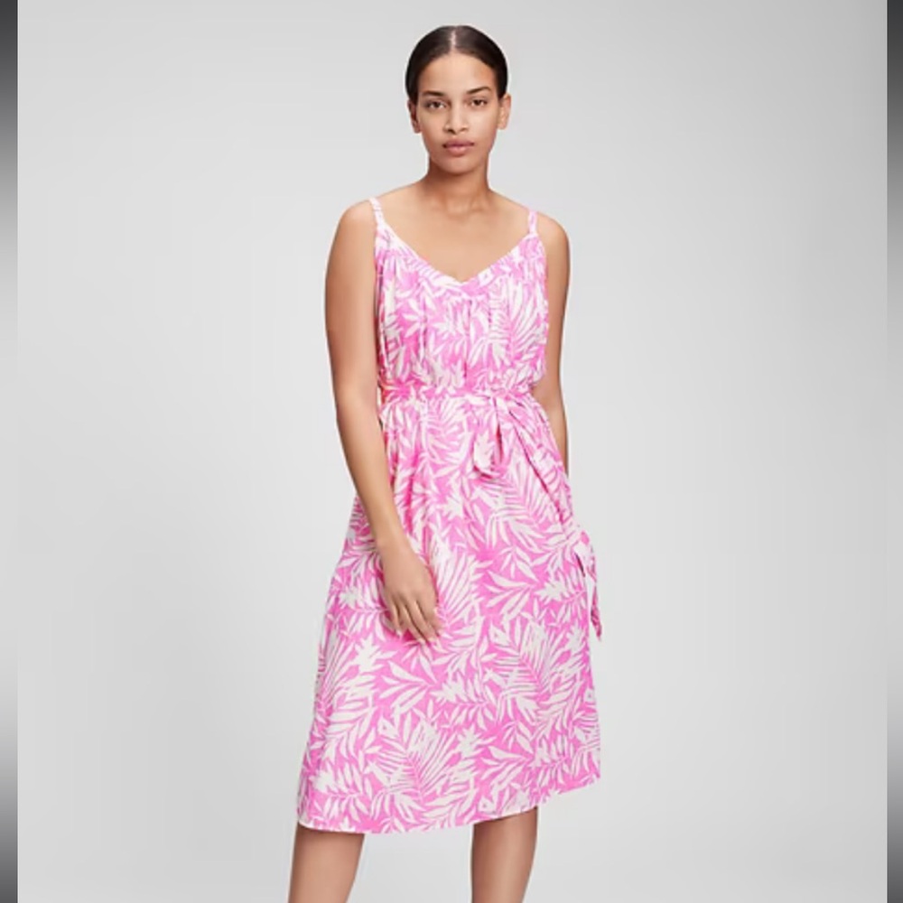 Gap Pink and White Floral Midi Dress